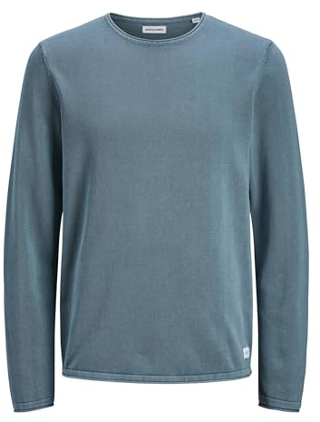 JACK & JONES Herren Strickpullover Rundhals Basic Langarm Sweater Baumwolle Shirt JJEHILL, Oceanview, S