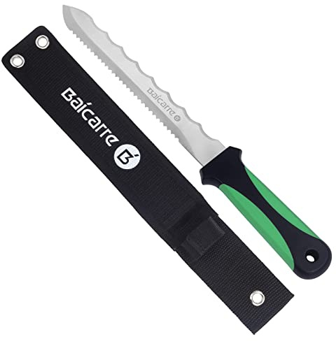HALNKSZDDD Stainless Steel Insulation Knife with Green Handle,7.8 Double Side Utility Sod Cutter for Cutting Mineral Wool Garden Knife for Lawn Repair