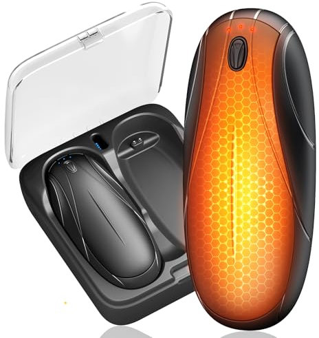 Handwärmer Elektrisch,2-In-1 Magnetic Handwärmer mit Ladefach,14000mah Taschenwärmer mit 3 Wärmestufen,Elektrische Hand wärmer für Frauen,Mann,Familien,Golf,Jagd und Camping (Schwarz, N7)