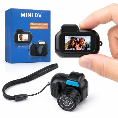 Världens Minsta Kamera, Minikamera, Digitalkamera 1080P 2 MP 100 Minuters Batteritid, Liten Videokamera med Färgskärm, Handrem för Tonåringar, Studenter, Barn