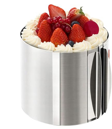 Anillos para hornear - Moldes de anillo de pastel de 20 cm | Pastel alto forman moldes redondos | Anillos de pastel Molde de postre | Ateco redondear el molde de postre del anillo de hornear p