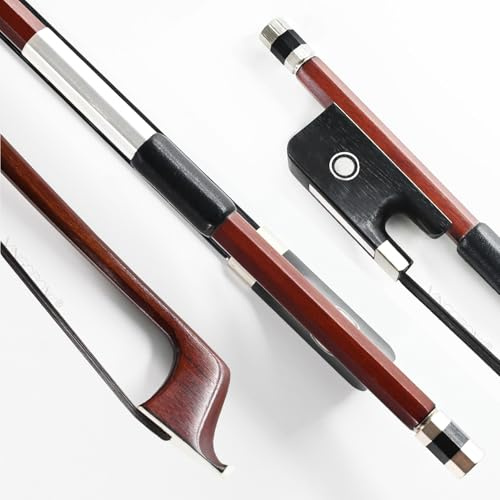 VINGOBOW Brazilwood Cello Bow 4/4 Full Size 71.5cm Ebony Frog Natural Mongolian Black Horsehair Well-Balanced Warm Tone