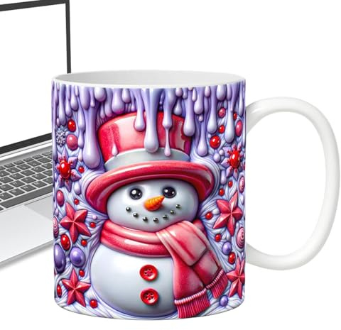 Genérico Taza Navideña - Tazas De Cerámica 3D Navideñas,Vajilla Para Bebidas De Nieve De 35cl Para Té Chocolate Cumpleaños Cocina Femenino