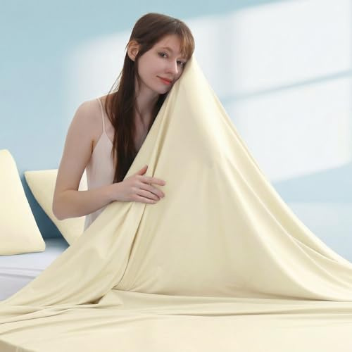 Elegear Manta Refrescante 127 × 178 cm, Manta de Verano con Iones de Plata y Fibras de Enfriamiento ARC-Chill 3,0 Q-MAX> 0,5, Enfriamiento Instantáneo, Hipoalergénica, Transpirable Y Ligero, Beige