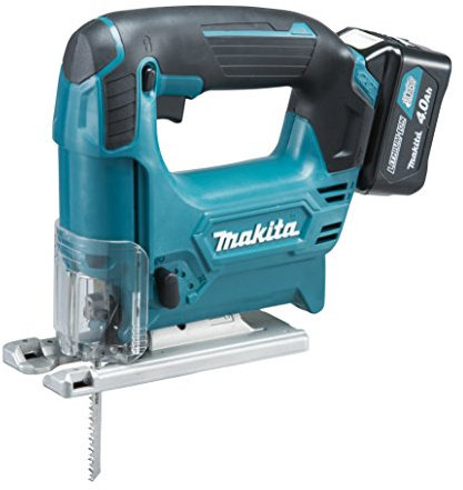 Makita Akku-Stichsäge JV101DSMJ (10,8 V, 4,0Ah, 2 Akkus und Ladegerät im Makpac), Blau, mit 2x Akku 4,0 Ah