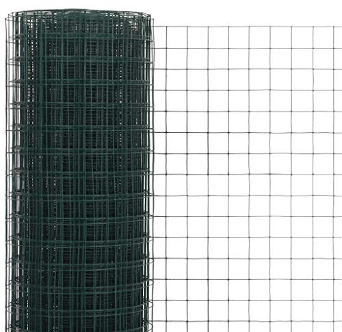 Festnight Malla de Alambre para Jardin de Acero Recubrimiento PVC con Mallas Cuadradas 10x1,5 m Verde