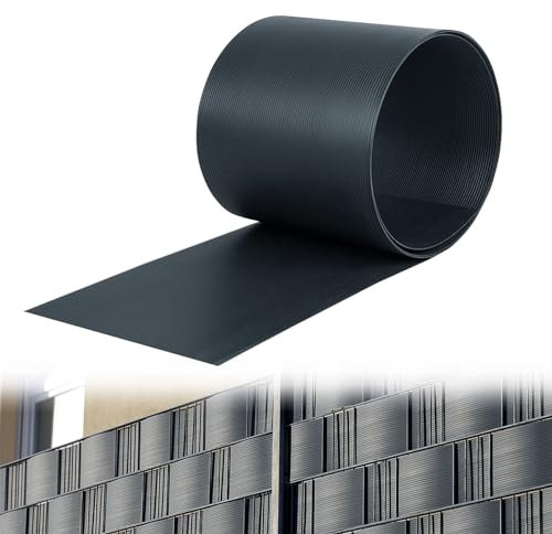 Froadp 250x19cm Hart PVC Sichtschutzstreifen Set Blickdicht Stabmattenzaun für Doppelstabmatten Kunststoff Windschutz- & Sichtschutzzaun Sichtschutzfolie für Garten Balkon (10 Stück, Anthrazit)