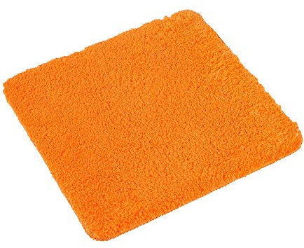 PANA® WC Vorleger (45x45 cm) • WC-Matte ohne Ausschnitt • Rutschhemmend, weich, extrem saugfähig, flusenarm • Badezimmermatte als WC-Vorlage, Duschvorleger, Badvorleger • Farbe: Orange