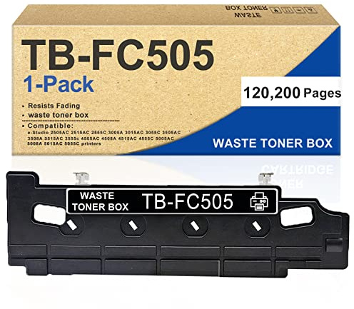 TB-FC505 TBFC505 Waste Container 1 Pack - Compatible TBFC505 TBFC50 TB-FC50 Waste Toner Box Replacement for Toshiba e-Studio 2505AC 2515AC 2555C 3005A 3015AC 3055C 3505AC 3508A 3515AC 3555c Printers
