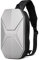 VARLIVOO Mode Herren Sling Bag mit USB Port Crossbody Bag Schultertasche Hiking Umhängetaschen Business Rucksack Sling Rucksack Wasserdicht Harte Schale Polyeste Silber