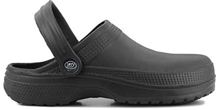 IMTY Womens Ladies EVA Clogs Lightweight Nurse Hospital Garden Beach Summer Kitchen Mules Poolside Water Shoes Sandals (Black, UK_Footwear_Size_System, Adult, Women, Numeric, Medium, Numeric_8)