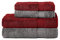 Komfortec 4er Handtuchset aus 100% Baumwolle, 2 Handtücher 50x100 cm und 2 Badetücher 70x140 cm Set, Frottee, Weich, Anthrazit/Aurorarot