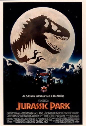 Jurassic Park Affiche de film vintage (1993) Décoration murale en métal 20,3 x 30,5 cm