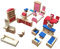 Wooden Dolls House Furniture, 5 set Dollhouse Accessories, Mini Bathroom/Living Room/Dining Room/Bedroom/Kitchen House, Playhouse Family Figures Play Toy Gift(multicolor)