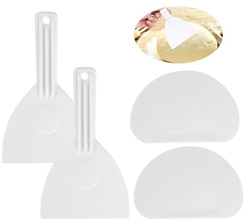 4 Pezzi Tagliapasta Multiuso,Spatola Pizza Tarocco Per Impasti Flessibile,Spigolo Angoli Taglierino Per Pane,Raschietto in Plastica, Tarocco Per Impasti Pizza Pasta Fresca