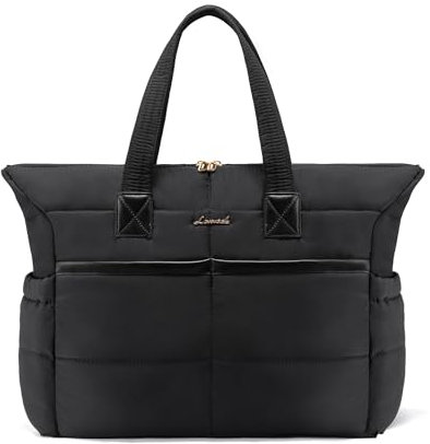 LOVEVOOK Laptoptasche Damen 15,6 Zoll, Handtasche Puffer Shopper Tasche Laptop Arbeitstasche Groß, Wasserdichte Tote Bag Schulhandtasche Women, Aktentasche Bürotasche für Arbeit, Schule, Reisen