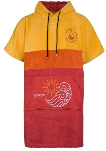 WAVE HAWAII Poncho da bagno da donna e da uomo Paia, taglia S, 145 – 175 cm, 95% cotone, per adulti, in spugna, ad alto assorbimento dell'acqua, per traslochi e adulti