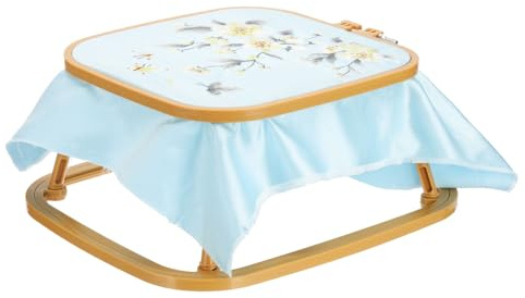 PATIKIL Bastidor De Bordado Cuadrado De 9.4 X 8.7, Soporte Ajustable De Plástico ABS Para Bordado Sin Manos Con 2 Niveles, Marco Para Punzonado Y Costura, Beige
