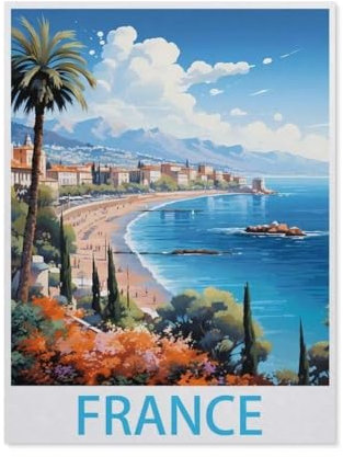 YYHMKBYY，Jigsaw Puzzle 1000 Piece，France Vintage Travel Poster，Classic Puzzle DIY Kit Wood Toy Unique Gift Home Decor（75x50cm）-J60