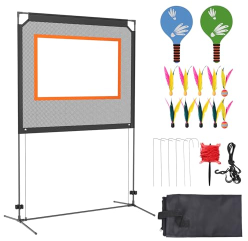 Portable Badminton Set, Badminton Net Set, Similar to Pickleball with 2 Rackets, 10 Shuttlecocks & Carry Bag for Parks, Picnics, Beach, Indoor & Outdoor Fun Sports Gift