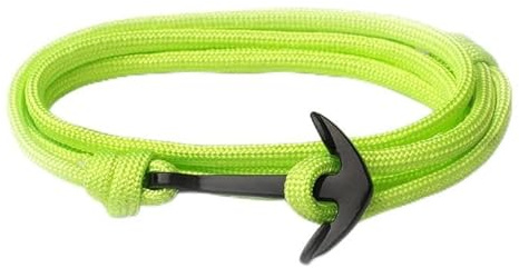 Ankare armband neon grön polyestersladd