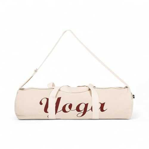 KD Willmax Yoga Mat Bag 100% Cotton Canvas – Ecofriendly, Large Capacity, Adjustable Strap, Washable