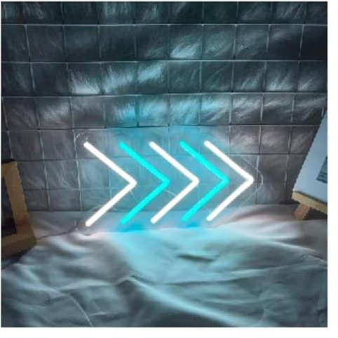 Lazmira Enseigne au néon Panneau lumineux décoratif en acrylique avec néon forme de flèche