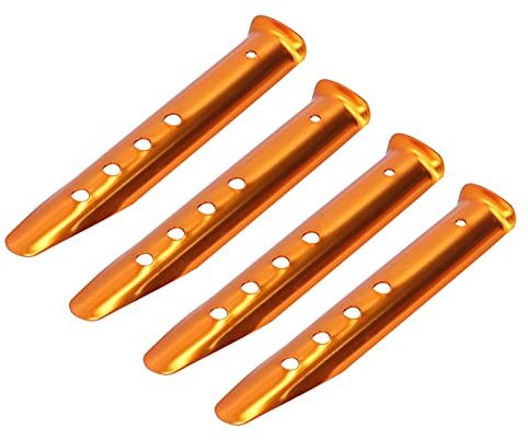 TYCIONG 4 Pezzi Picchetti per Tenda in Alluminio, Picchetti per Tenda, Lunghezza Extra Allargata a Forma di U, Sabbia, Campeggio, Ancoraggi per Terreno con Fori per Corda Regolabili,
