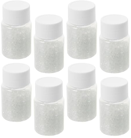 NOLITOY 8 Pezzi Vetro Frantumato Bianco per Artigianato, Ghiaia Vetro per Acquari e Vasi Fai da Te, Riempitivo Decorativo per Progetti Creativi e Decorazioni Stagionali