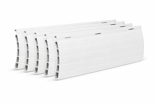 Lot de 5 Lames Volet Roulant PVC Blanc 39 mm – 1450 mm Recoupable – Version Ajourée – Remplacement Tablier Volet Manuel ou Motorisé
