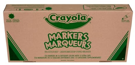 Crayola Broad Line Markers Classpack (256 Ct), Bulk Markers for Kids, Art Supplies for School, Classroom Must Haves, Preschool & Kindergarten Supplies
