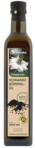 manako Schwarzkümmelöl gefiltert 500 ml, frisch kaltgepresst und 100% rein