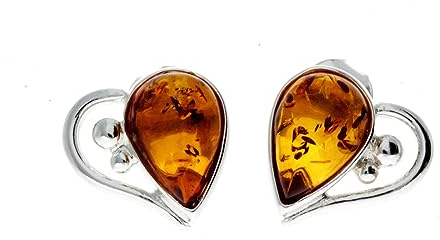 Bellissimi orecchini in argento Sterling 925 e ambra baltica M195