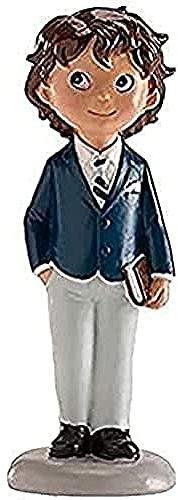 dekora - Figura Decorativa per la Prima Comunione del Ragazzo - Realizzata in Resina - Ornamento per Torte - 13 cm - Design Originale e Dettagliato - Adatto al Contatto Alimentare
