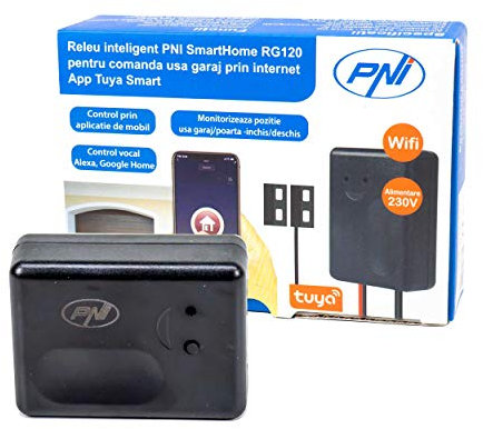Relais intelligent PNI SmartHome RG120 WiFi pour la commande d'ouvre-porte de garage surveillée via Internet avec Tuya Smart App