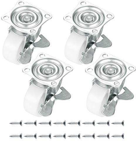 38mm Castor Wheels,4 Pcs Nylon Heavy Duty Moving Caster Wheels, Swivel Wheel with Double Ball Bearings Swivel Head ，1.5 Heavy Duty Rollers to Move Heavy Objects - Max 80 Kg per Set