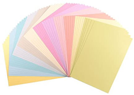 Vaessen Creative 2927-305 Florence Cardstock Papier, Farbenmix Pastell, 216 Gramm/m², DIN A4, 60 Stück, Textur, für Scrapbooking, Kartenherstellung, Stanzen und andere Papierbasteleien, Multi