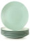 LOVECASA 'Sweet' 6-Piece Dessert Plates Round China Porcelain Side Plate Snack Plate Salad Plate for Salad/Fruit/Snack Plate, Blue Green 21.5 * 21.5 * 2.5 cm