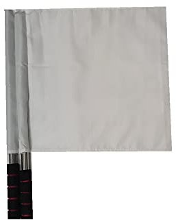 Stormflag 2pcs Sports Referee Flags with Pole Foam Handle Football Hand Flags Rugby Linesman Flags Referees Assistant Equipments Small Signal Flag Stainless Steel for Sports Competition(White)