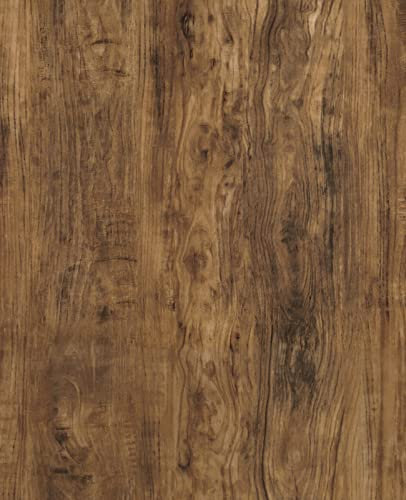 Timeet Brown Wood Wallpaper 44x200cm Brown Oak Wood Effect Peel and Stick Removable Furniture Stickers