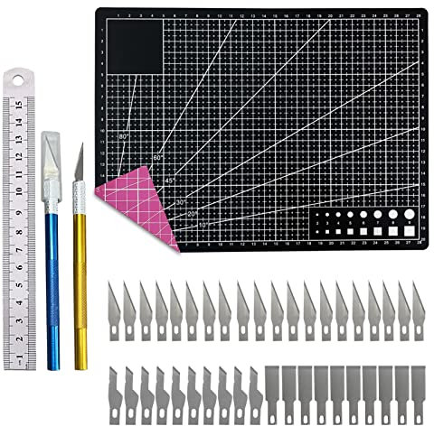 Rainmae A4 Self Healing Sewing Mat,Double Sided Craft Cutting Mat Flexible Non Slip Craft Cutting Mat Rulers Tools for Craft, Fabric,Quilting,Sewing,Scrapbooking Project