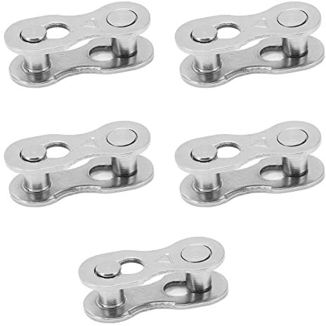 Eslabón Perdido de Bicicleta, 5 Pares 6/7/8/9/10/11/12 Material de Acero de Velocidad Eslabón de Liberación Rápida Conector Cadena Bicicleta Acoplamiento Rápido Reutilizable (6/7/8 Speed)