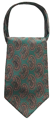 WANYING mäns slipsscarf ascotslips halsduk Cravat Ties halsduk klassisk retro chic för gentleman – paisley-mönster mörkgrön, B18 Paisley-mönster mörkgrön, 15 × 114 cm