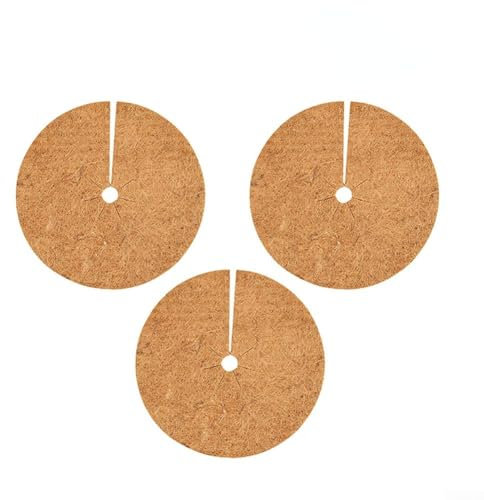 ReachMall Coconut Plant for PROTECTION Mat, 3pcs Coconut Fibre Mat Plant Cover Mat, Coconut Mulching Discs Flower Pot for Indoor Outdoor Garden(30CM)