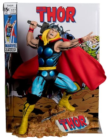 McFarlane Toys - Marvel Thor 1:6th Scale Collectible with Scene & Comic (The Mighty Thor #177)