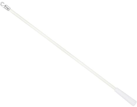 sourcing map Bacchetta di ricambio per tende con gancio, 1 bacchetta inclinabile in fibra di vetro lunga 43,2 cm, con gancio e impugnatura in lega, asta verticale per finestra (bianco)