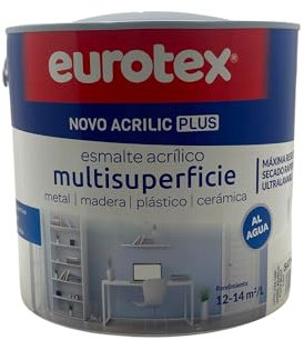 EUROTEX Pintura Multisuperficie al Agua con muy buena adherencia SIN imprimación - Gran resistencia - En Brillante o Satinado - Secado rápido - Ultralavable - Formato 2,5 l (Blanco Satinado)