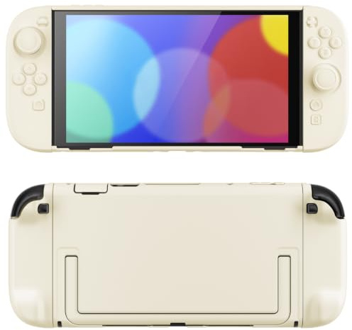 PlayVital Skyddsfodral för Nintendo Switch 2 Skyddstillbehör–Antikgul | Greppfodral för Switch 2 Joycon med Joystickhattar / Klistermärken / Knappskydd,Dockningsbart Hårt Skal