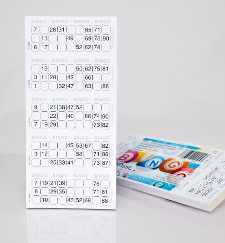 Bingo-Ticket-Block System 15 aus 90 Kugeln (weiß)