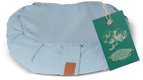 #DoYourYoga ® Coussine de Yoga en Demi-Lune »Ganesh« / Idéal pour Yoga, pilâtes et méditations prolongées/Produit Naturel avec vannure d'épeautre Organique/Dimensions : 45 x 30 x 14cm